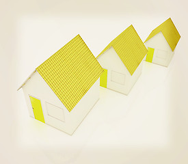 Image showing Houses. 3D illustration. Vintage style.