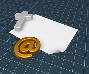 Image showing christian cross and email symbol - 3d rendering