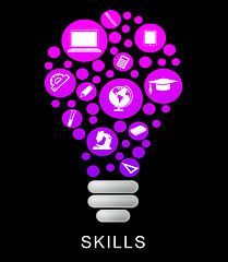 Image showing Skills Lightbulb Indicates Competence Capable And Expertise