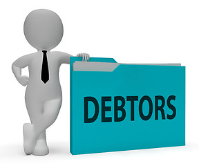 Image showing Debtors Folder Indicates Lender Debt 3d Rendering