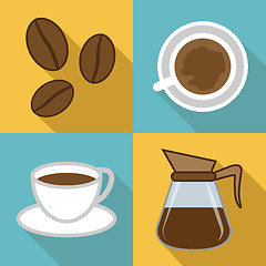 Image showing Coffee Icons Represents Restaurant And Cafeteria Beverages