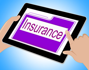 Image showing Insurance Tablet Means Policy Protection 3d Illustration