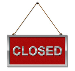 Image showing Closed Sign Shows Shut Down And Liquidated