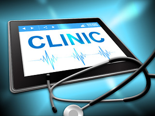 Image showing Clinic Tablet Means Medicine Online 3d Ilustration