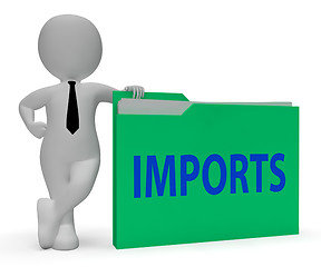 Image showing Imports Folder Represents Business Freight 3d Rendering