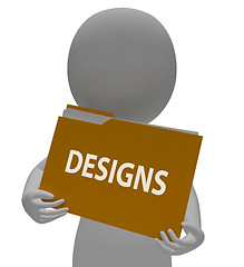 Image showing Designs Folder Represents Layout Creativity 3d Rendering