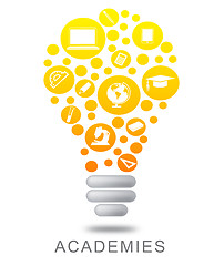 Image showing Academies Lightbulb Represents Colleges Institutes And Schools