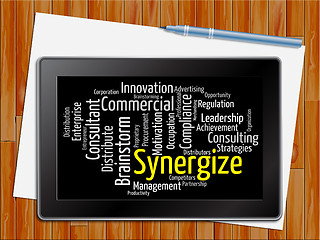 Image showing Synergize Word Indicates Working Together 3d Illustration