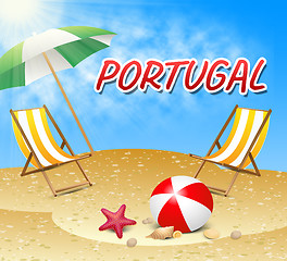 Image showing Portugal Vacations Indicates Portuguese Iberian Holiday Beach