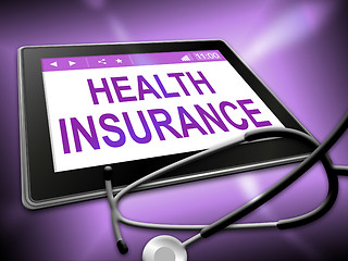 Image showing Health Insurance Shows Coverage Care 3d Illustration