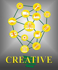 Image showing Creative Icons Means Creativity Ideas And Designs