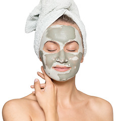 Image showing woman with face mask