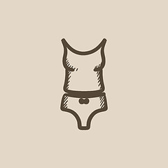 Image showing Singlet and panties sketch icon.