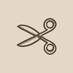 Image showing Scissors sketch icon.