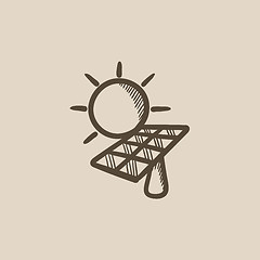 Image showing Solar energy sketch icon.