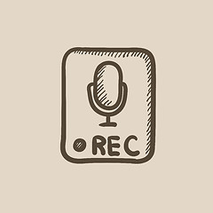 Image showing Record button sketch icon.