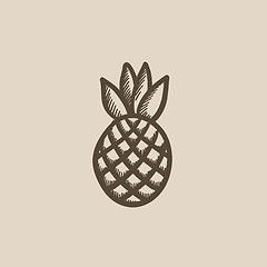 Image showing Pineapple sketch icon.