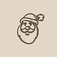 Image showing Santa Claus face sketch icon.