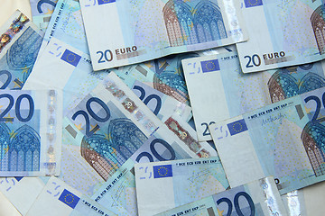 Image showing Twenty euro notes