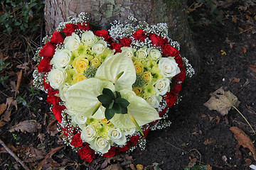 Image showing heart shaped sympathy arrangement