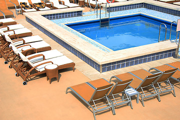 Image showing Swimming pool area at cruise ship