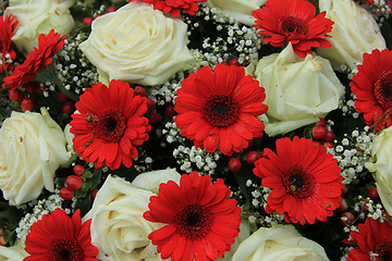 Image showing Bridal bouquet in red and white