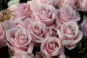 Image showing Wedding bouquet close up: pink roses