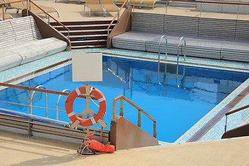 Image showing Swimming pool area at cruise ship