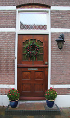 Image showing Christmas decorated home entrance