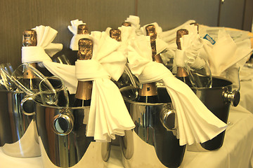 Image showing Champagne bottles