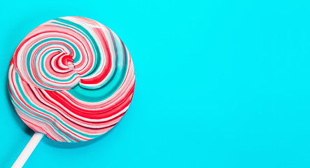 Image showing Big Round Striped Colored Candy