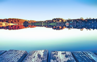 Image showing View On The Lake Shore From The Bridge