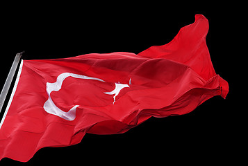 Image showing Turkish flag waving in wind