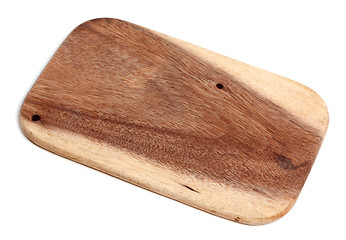 Image showing Wooden kitchen board on white