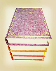 Image showing The stack of books . 3D illustration. Vintage style.