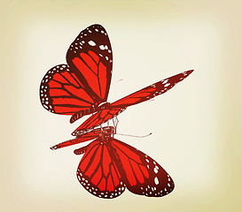 Image showing Butterfly. 3D illustration. Vintage style.