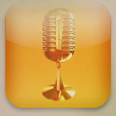 Image showing Microphone icon . 3D illustration. Vintage style.