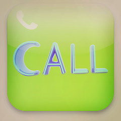 Image showing Phone icon . 3D illustration. Vintage style.