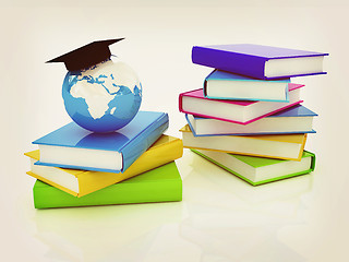 Image showing Global Education. 3D illustration. Vintage style.