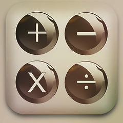 Image showing Calculator icon . 3D illustration. Vintage style.