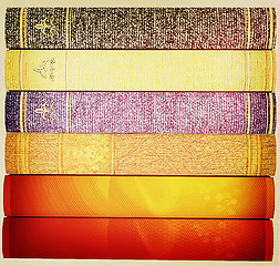 Image showing The stack of books . 3D illustration. Vintage style.