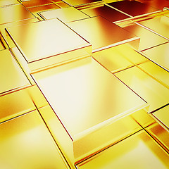 Image showing Gold urban background. 3D illustration. Vintage style.