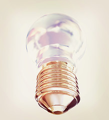 Image showing Energy saving light bulb. 3D illustration. Vintage style.