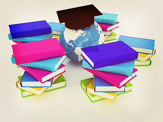 Image showing Global Education. 3D illustration. Vintage style.