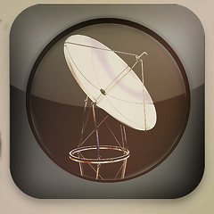 Image showing Glossy icon with SAT . 3D illustration. Vintage style.