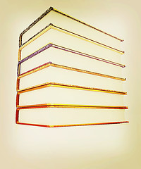 Image showing The stack of books. 3D illustration. Vintage style.