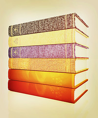 Image showing The stack of books. 3D illustration. Vintage style.