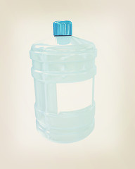 Image showing Bottle with clean blue water . 3D illustration. Vintage style.