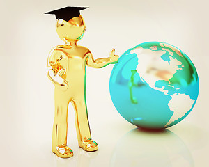 Image showing The world is opened for you. Education . 3D illustration. Vintag