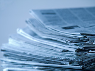 Image showing Stack of newspapers